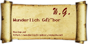 Wunderlich Gábor névjegykártya