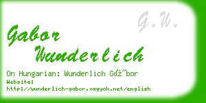 gabor wunderlich business card